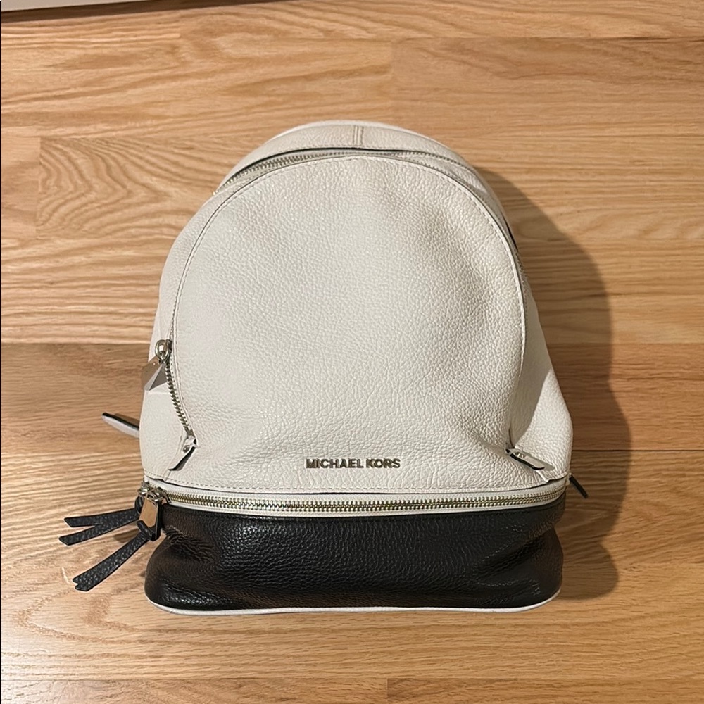 Michael Kors Cream and Black Backpack